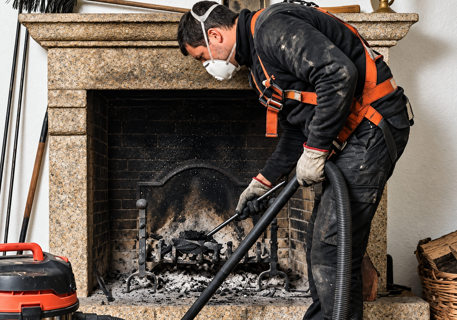 Manutenção de chaminé de salamandra